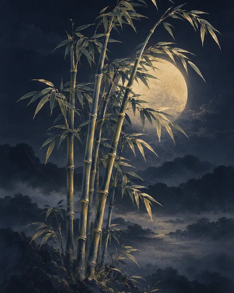 Bamboo Eastern Wisdom Card illustration