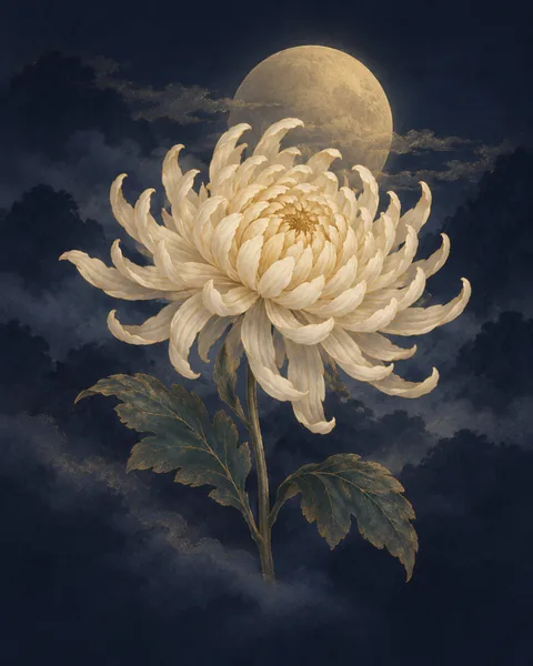 Chrysanthemum Eastern Wisdom Card illustration