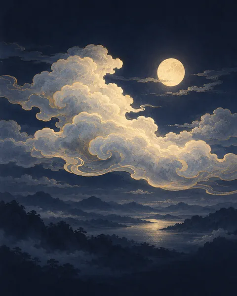 Cloud Eastern Wisdom Card illustration