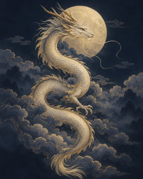 Dragon Eastern Wisdom Card illustration