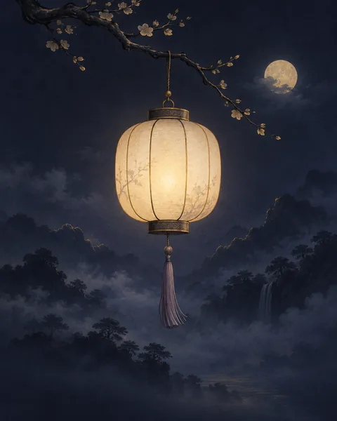 Lantern Eastern Wisdom Card illustration