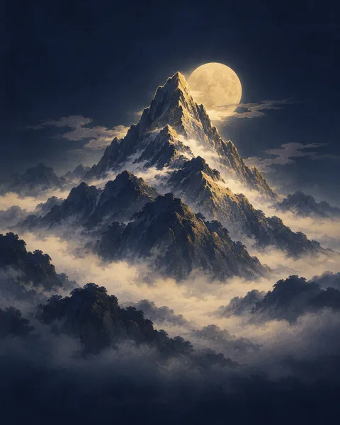 Mountain Eastern Wisdom Card illustration