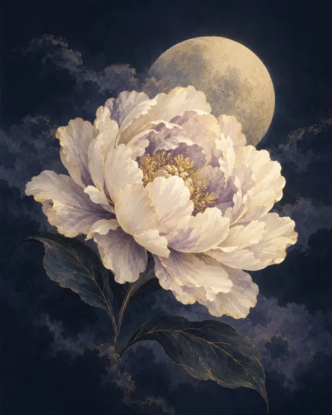 Peony Eastern Wisdom Card illustration