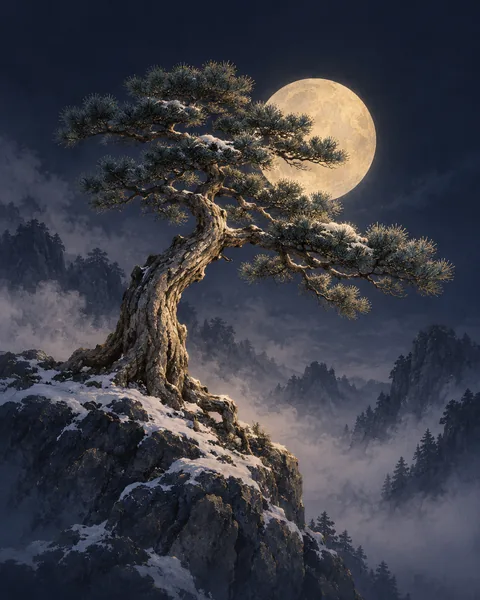 Pine Eastern Wisdom Card illustration