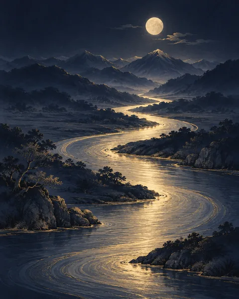 River Eastern Wisdom Card illustration