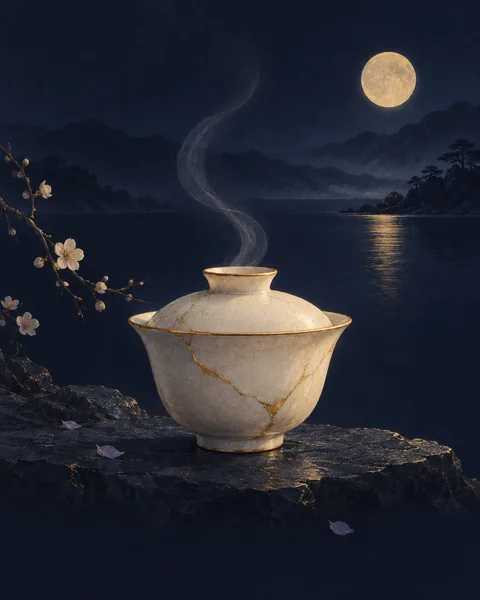 Tea Eastern Wisdom Card illustration