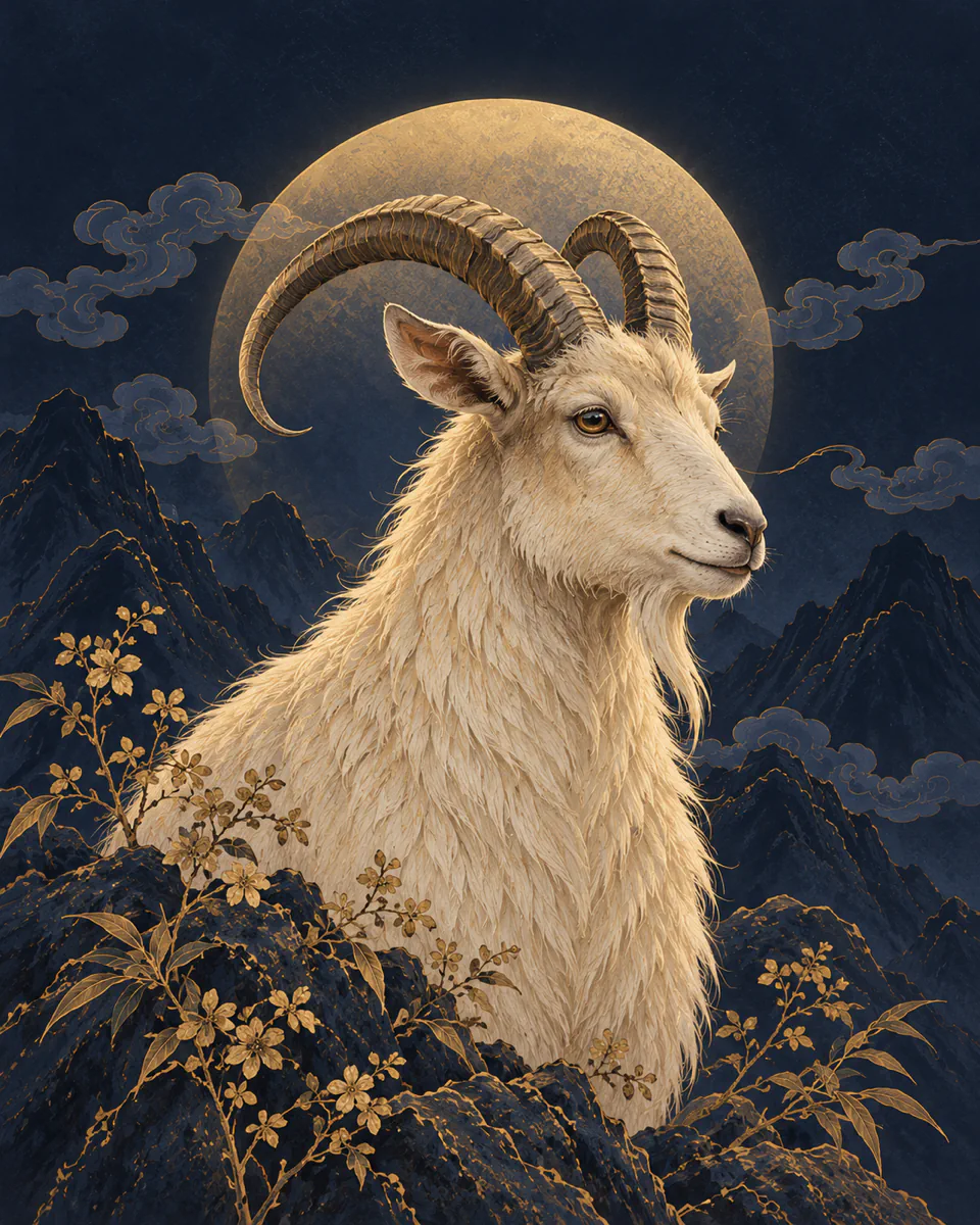 Goat Chinese zodiac illustration