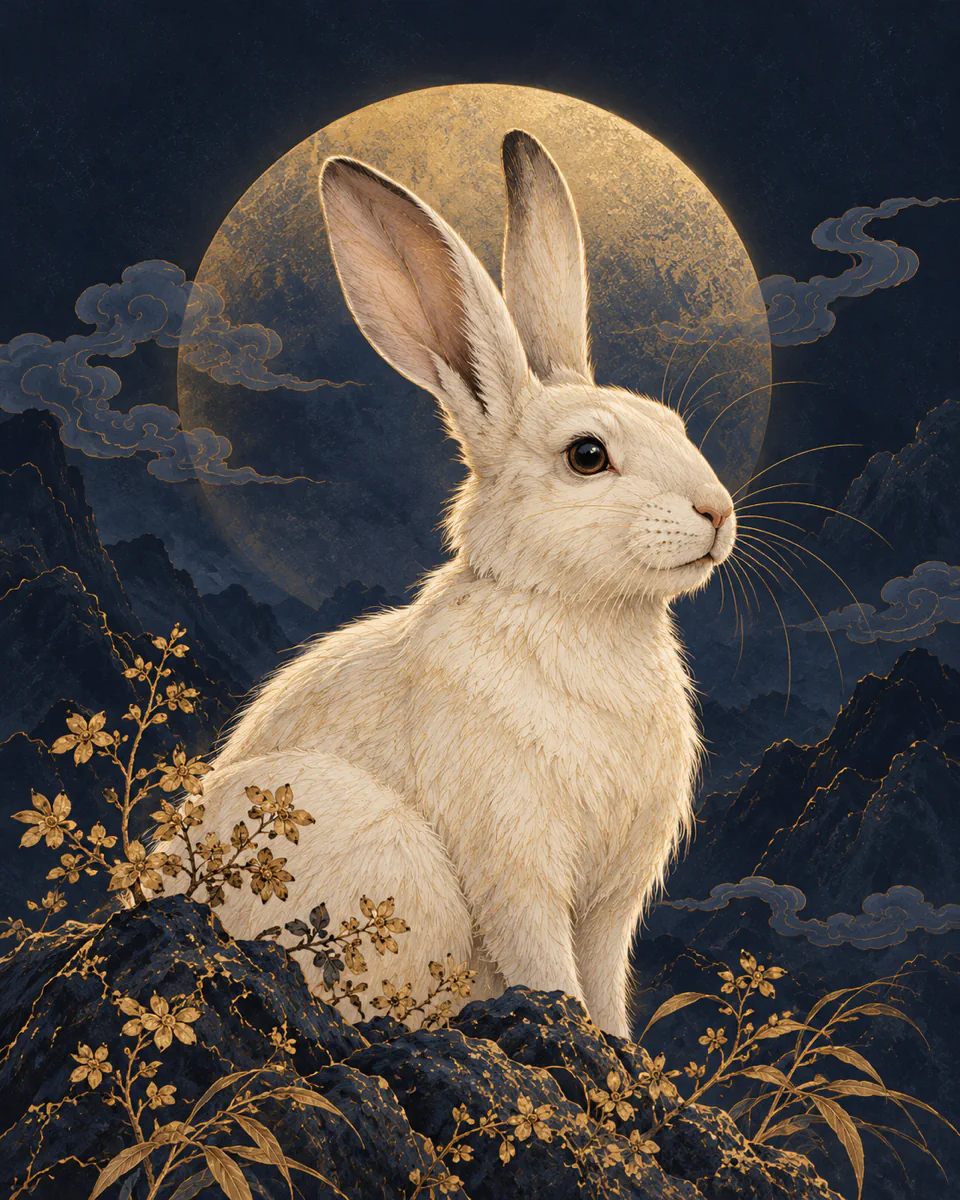 Rabbit Chinese zodiac illustration