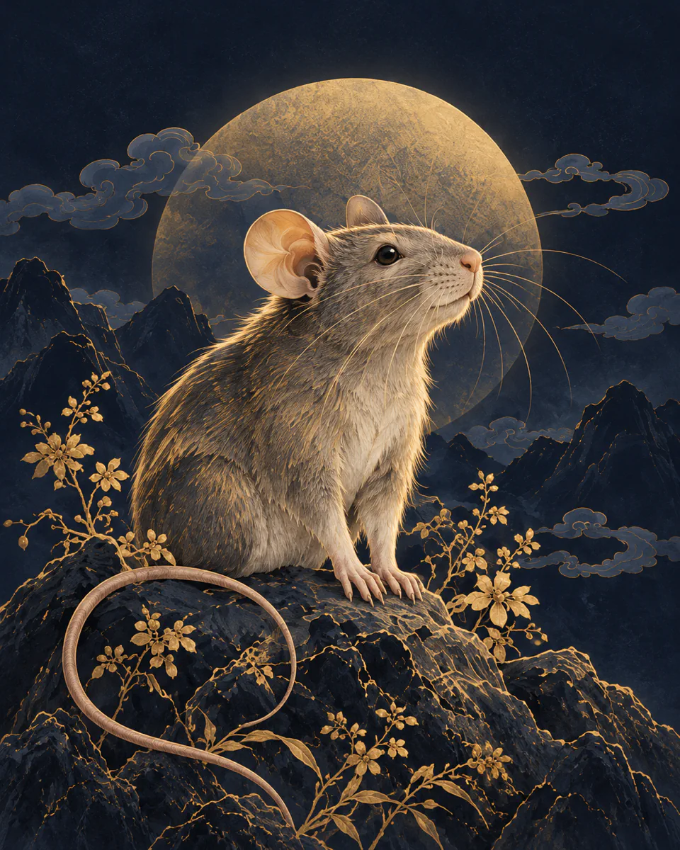 Rat Chinese zodiac illustration
