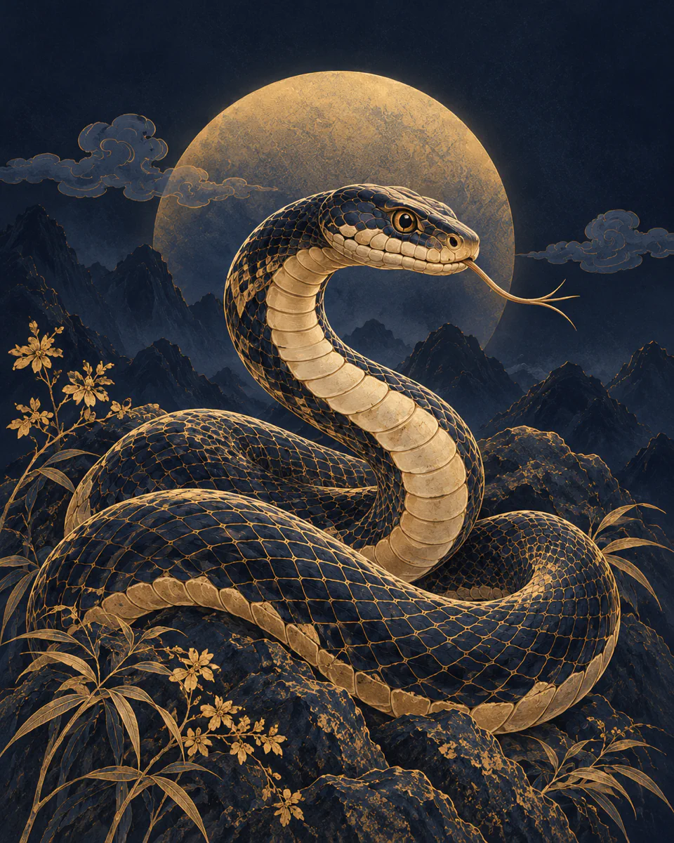 Snake Chinese zodiac illustration
