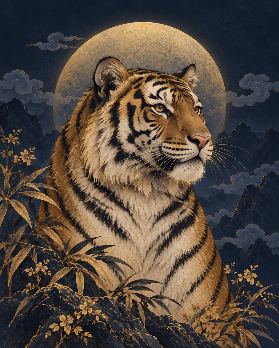 Tiger Chinese zodiac illustration